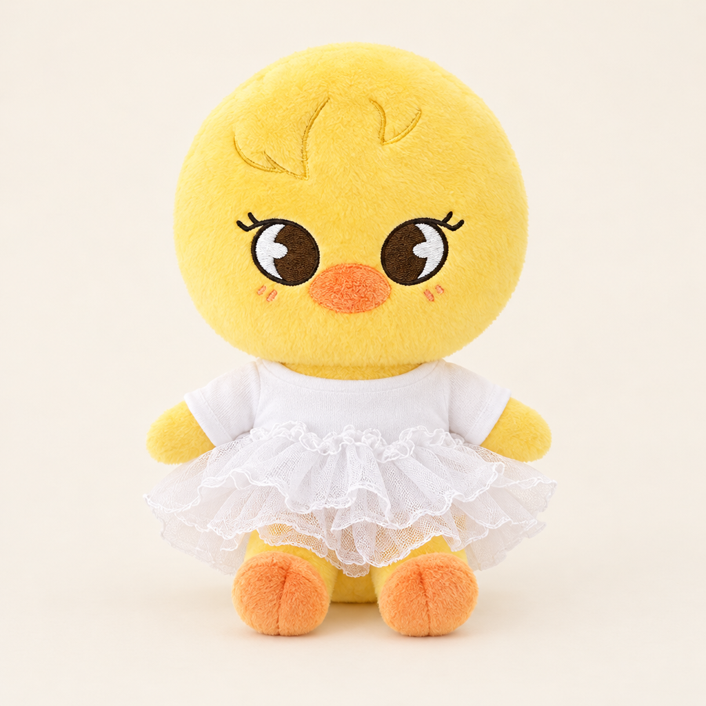 10cm Plush Dressing - Tulle Skirt - White