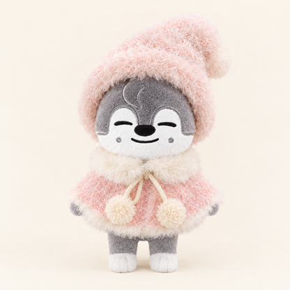 Hooded Cape & Hat Set – Pink – for 10cm Plush