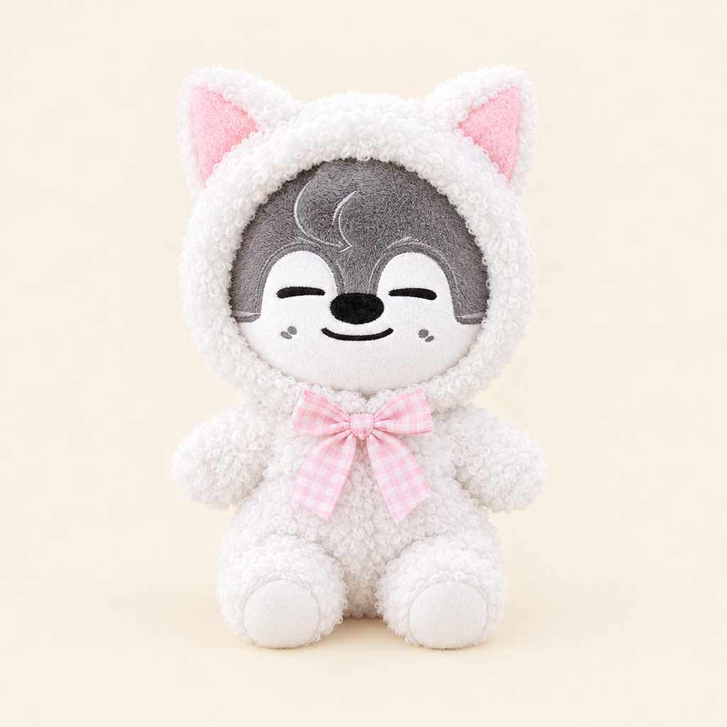 Holiday Romper – White Cat – for 10cm Plush