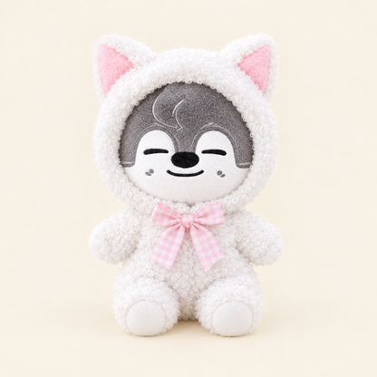 10cm Plush Dressing - Holiday Romper - White Cat