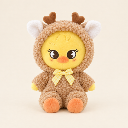 Holiday Romper – Brown Reindeer – for 10cm Plush