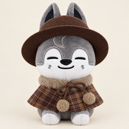 Plaid Cape & Top Hat for 10cm Plush