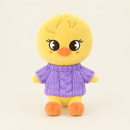 Cable Knit Mini Sweater – Purple – for 10cm Plush