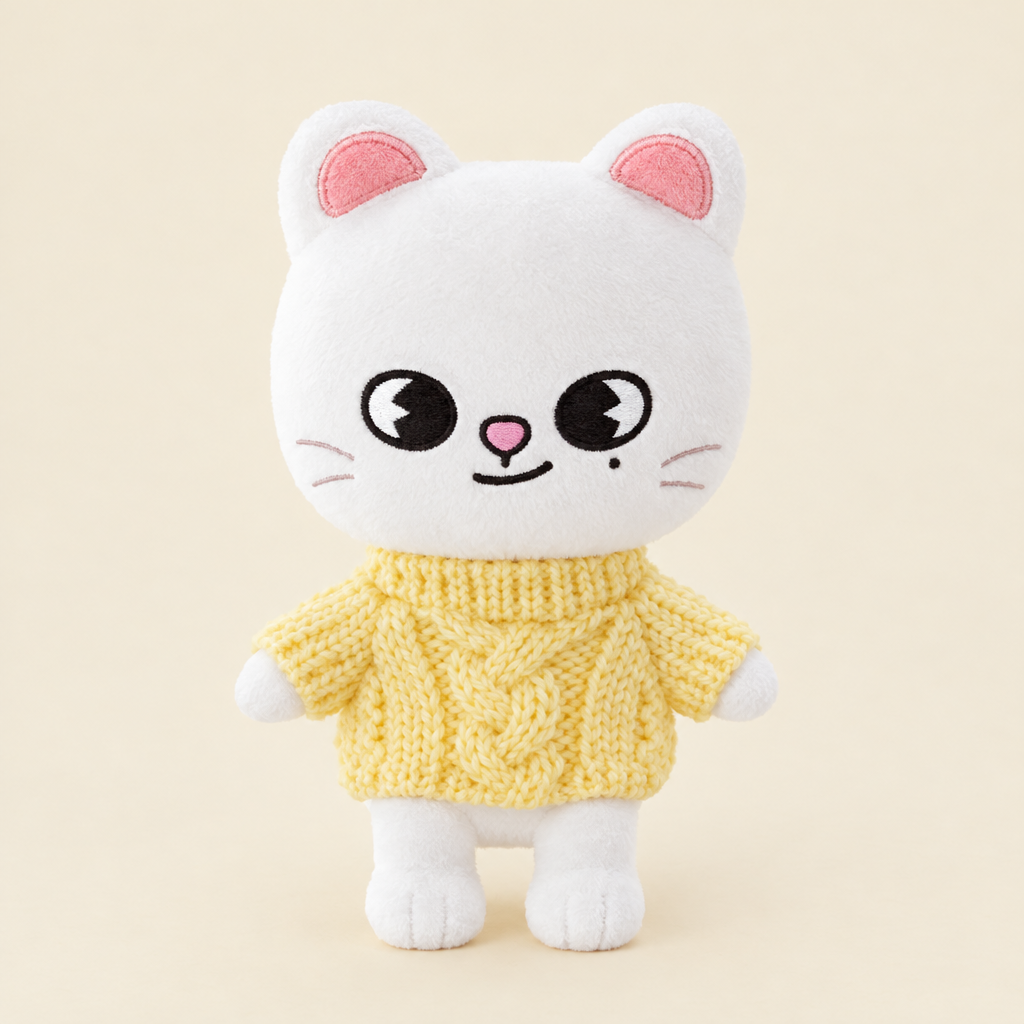 10cm Plush Dressing - Cable Knit Mini Sweater - Yellow