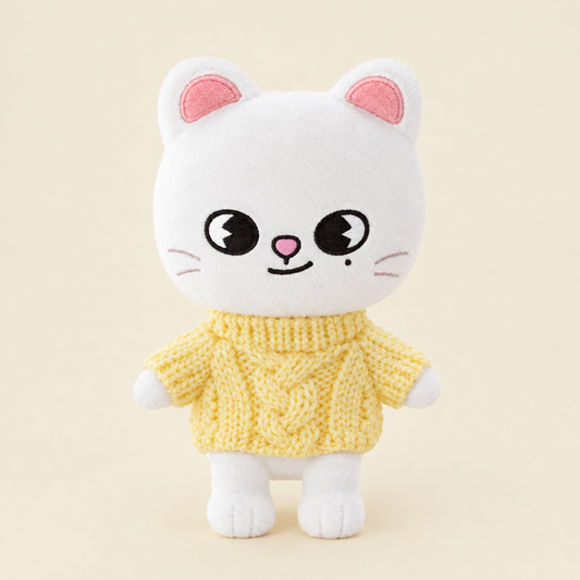 Cable Knit Mini Sweater – Yellow – for 10cm Plush