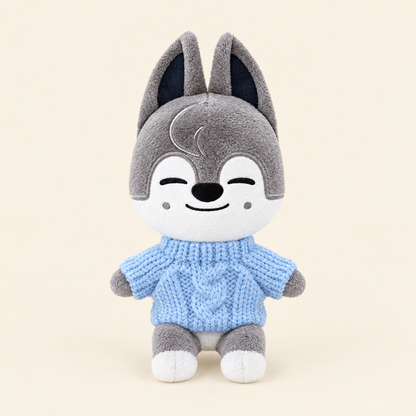 10cm Plush Dressing - Cable Knit Mini Sweater - Baby Blue