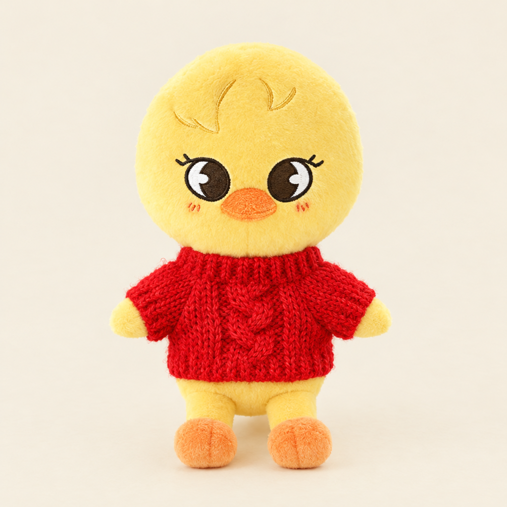 Cable Knit Mini Sweater – Red – for 10cm Plush