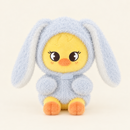 10cm Plush Dressing - Bunny Ear Hood & Mittens - Blue