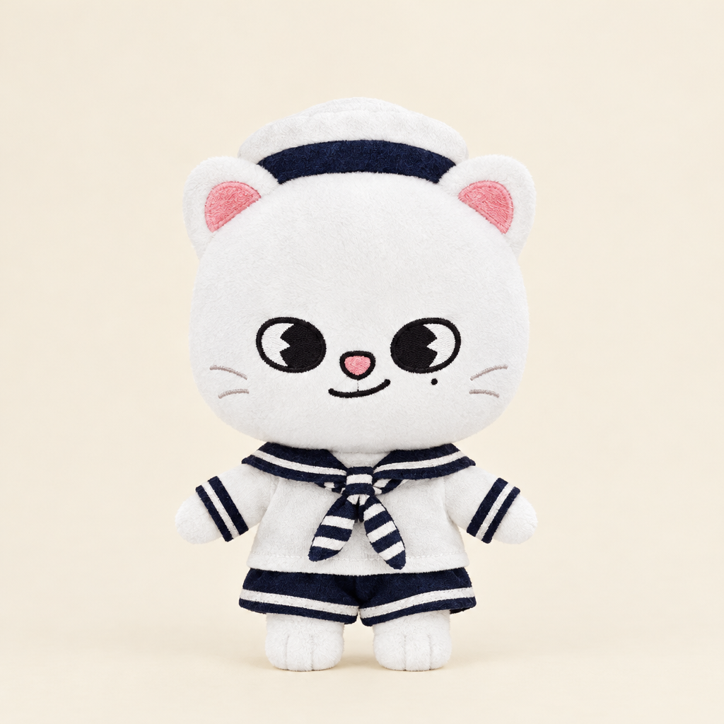 10cm Plush Dressing - Sailor Outfit Set - White