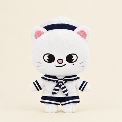 10cm Plush Dressing - Sailor Outfit Set - White