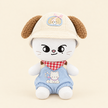 10cm Plush Dressing - Puppy Bucket Hat Set