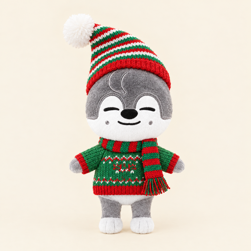 Christmas Knit Set – Elf Stripe – for 10cm Plush