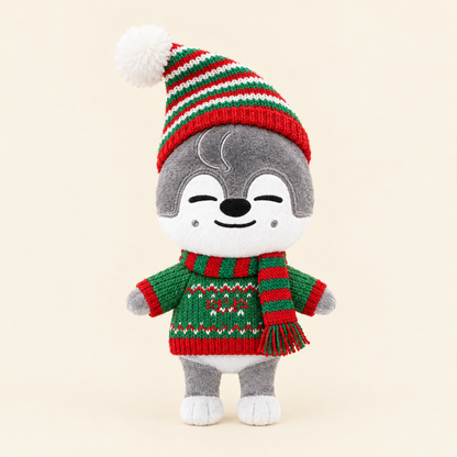 Christmas Knit Set – Elf Stripe – for 10cm Plush