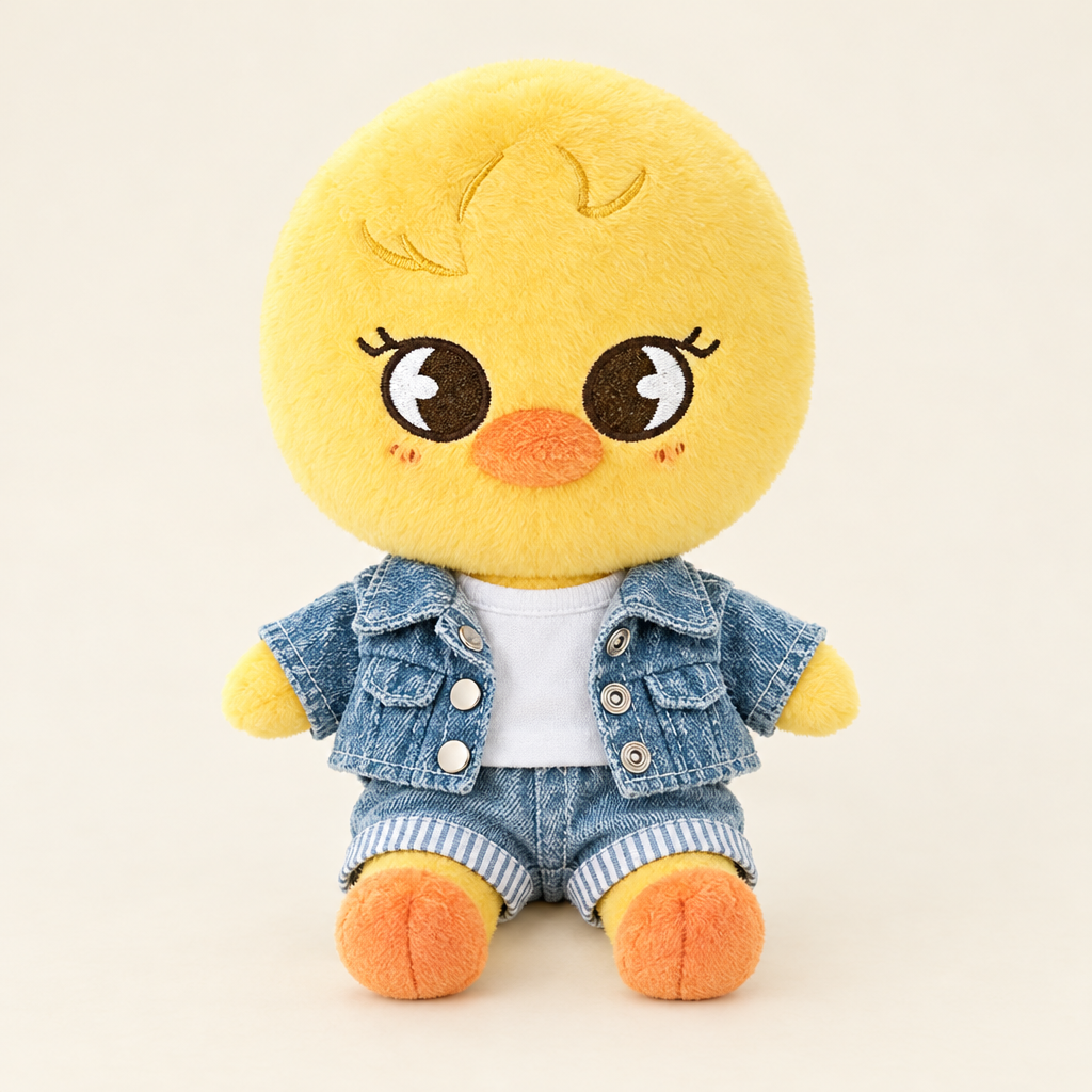 Denim Jacket Outfit – Light Denim – for 10cm Plush