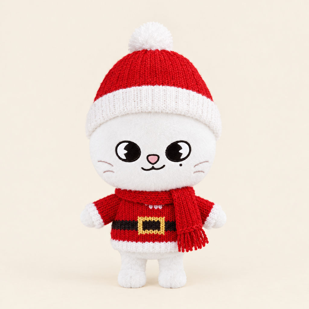 Christmas Knit Set – Santa – for 10cm Plush