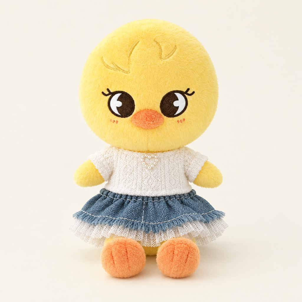 Knit Top & Denim Skirt – Dark Denim Skirt – for 10cm Plush