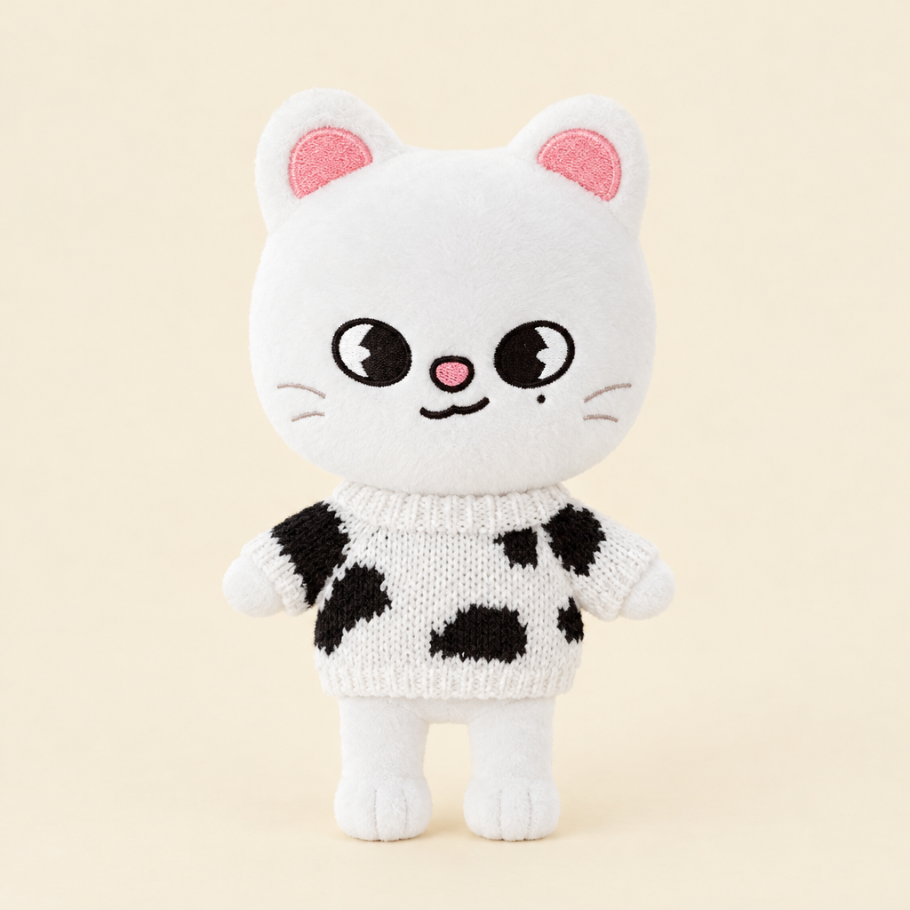 Cozy Knit Sweater – Cow Print – for 20cm Plush