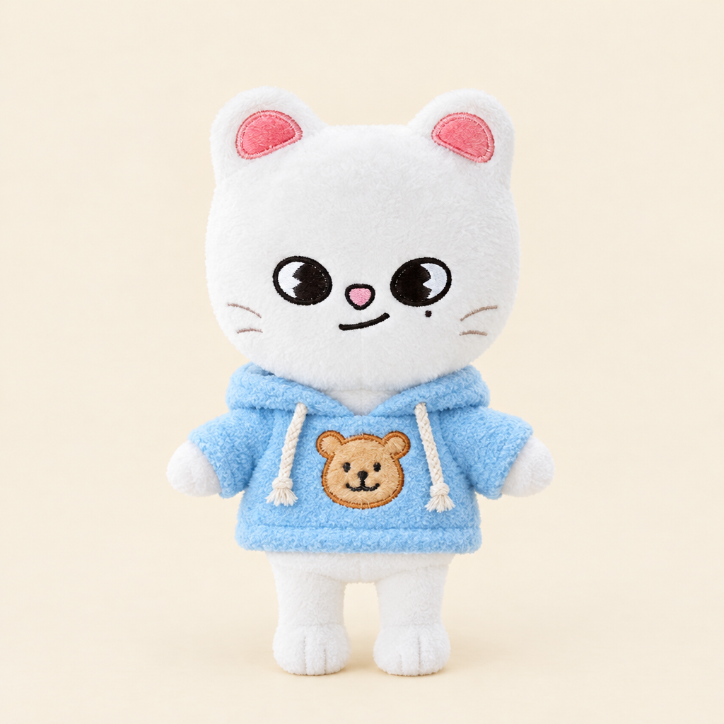 Pullover Hoodie – Light Blue – for 20cm Plush
