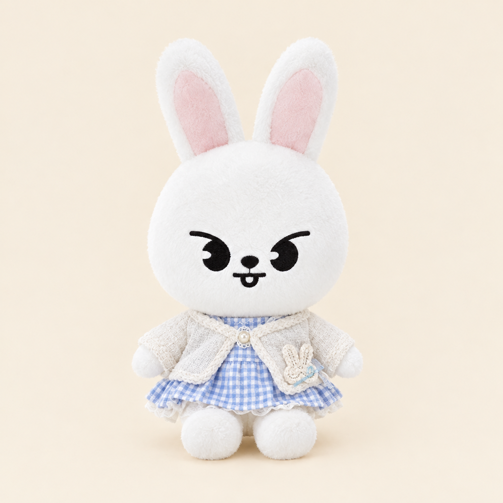 20cm Plush Dressing - Everyday Outfit Set - Blue Gingham