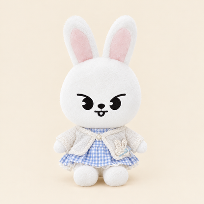 20cm Plush Dressing - Everyday Outfit Set - Blue Gingham