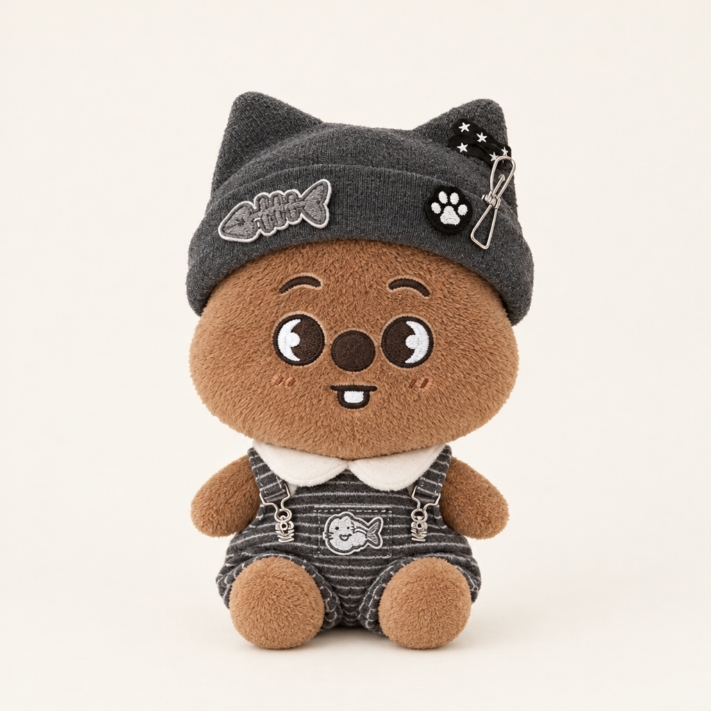 20cm Plush Dressing - Punk Cat Outfit Set - Black