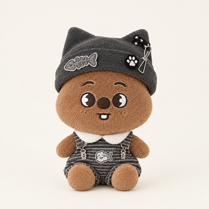 20cm Plush Dressing - Punk Cat Outfit Set - Black