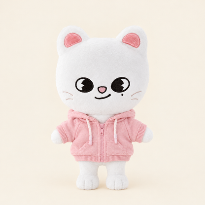 Zip-Up Hoodie – Pink – for 20cm Plush