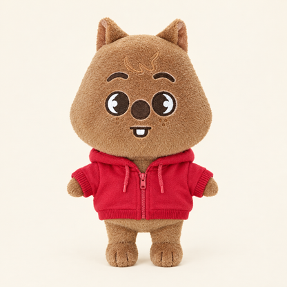 20cm Plush Dressing - Zip-Up Hoodie - Red