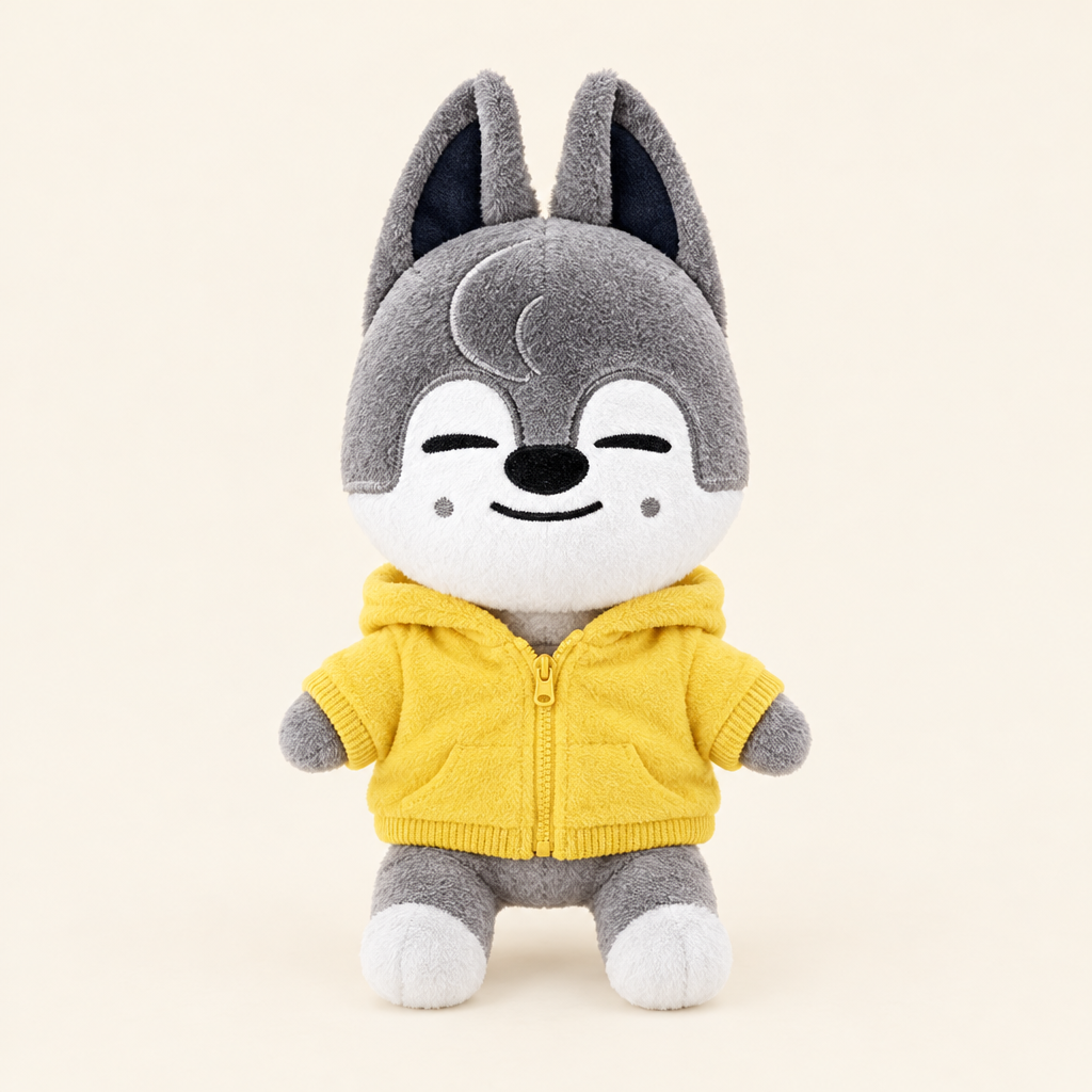 20cm Plush Dressing - Zip-Up Hoodie - Yellow