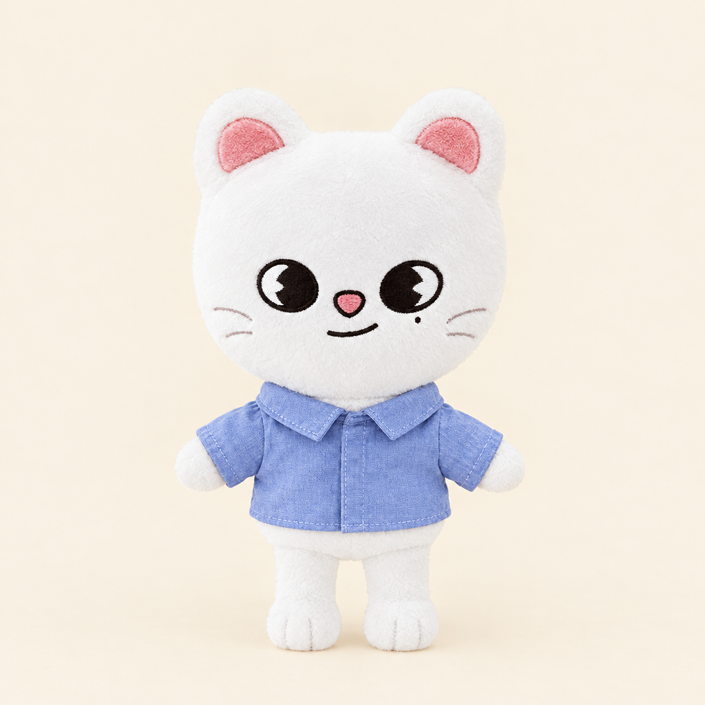 20cm Plush Dressing - Collared Shirt - Light Blue