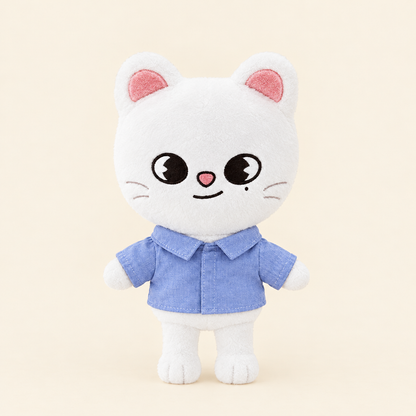 20cm Plush Dressing - Collared Shirt - Light Blue