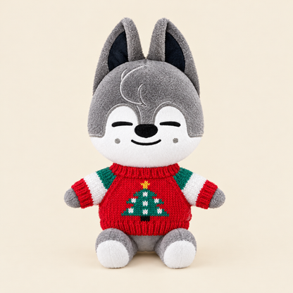 Christmas Knit Sweater – Striped Tree – for 20cm Plush