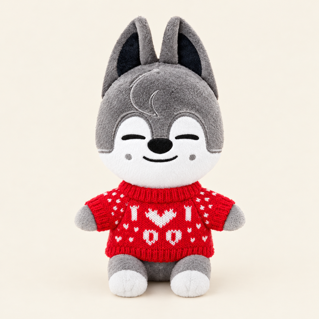 Christmas Knit Sweater – I Love You – for 20cm Plush