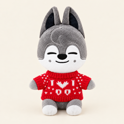 Christmas Knit Sweater – I Love You – for 20cm Plush