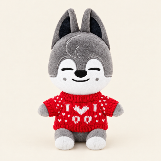 Christmas Knit Sweater – I Love You – for 20cm Plush