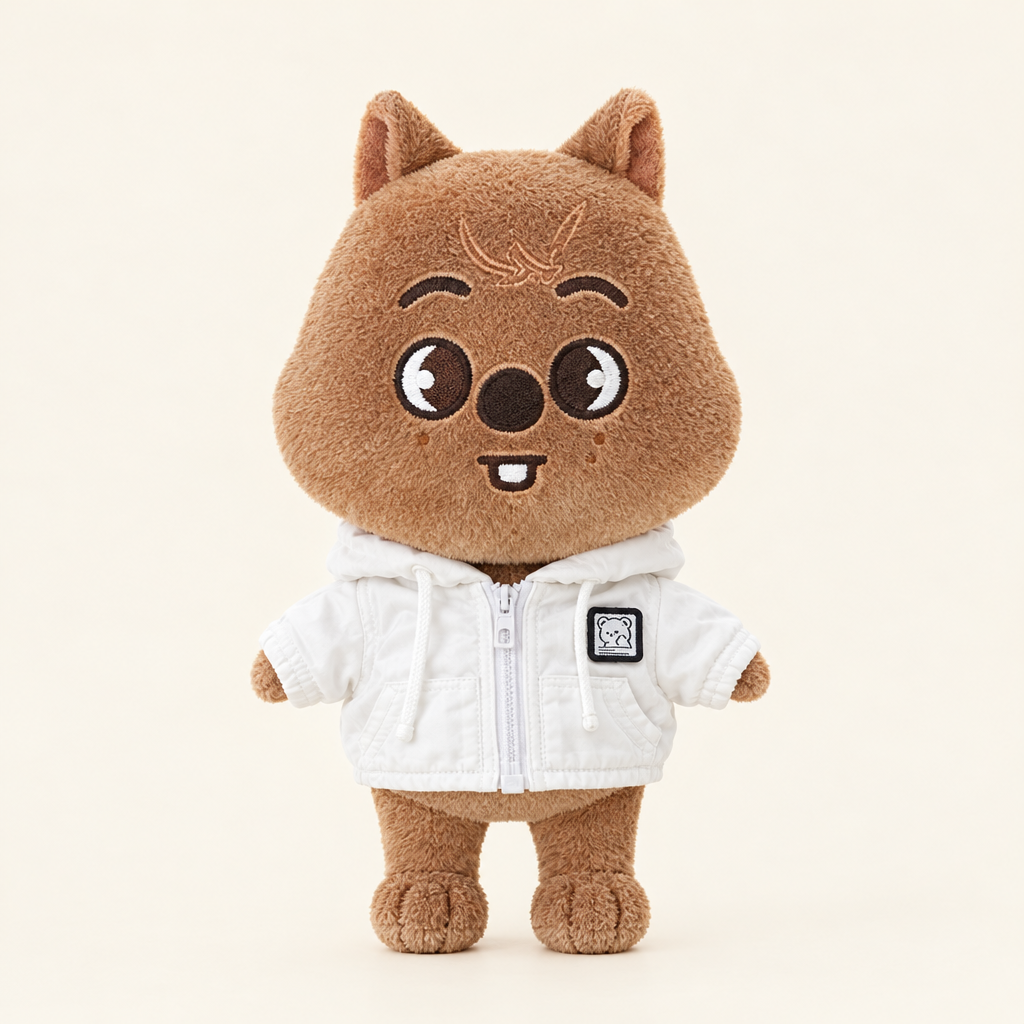 Zip Jacket – White – for 20cm Plush
