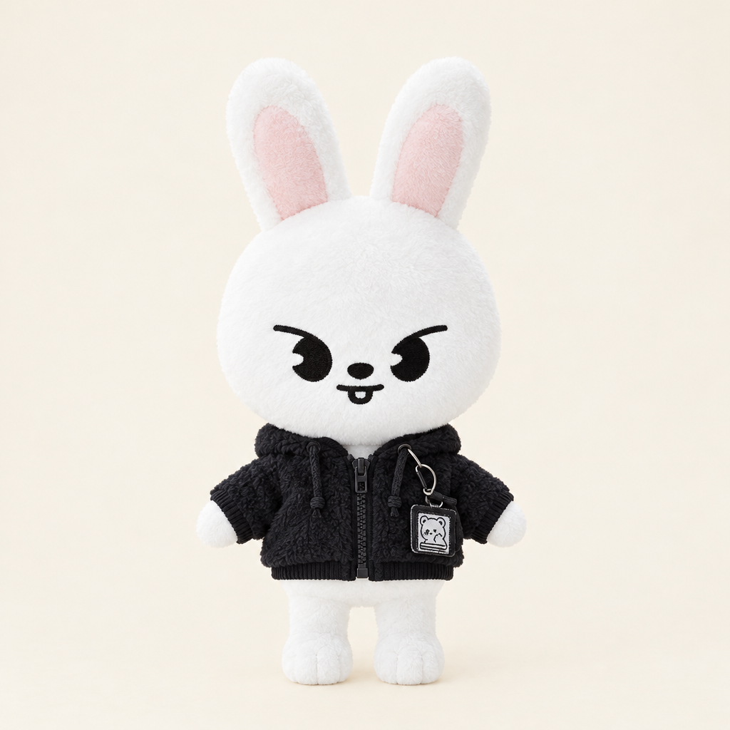 Zip Jacket – Black – for 20cm Plush