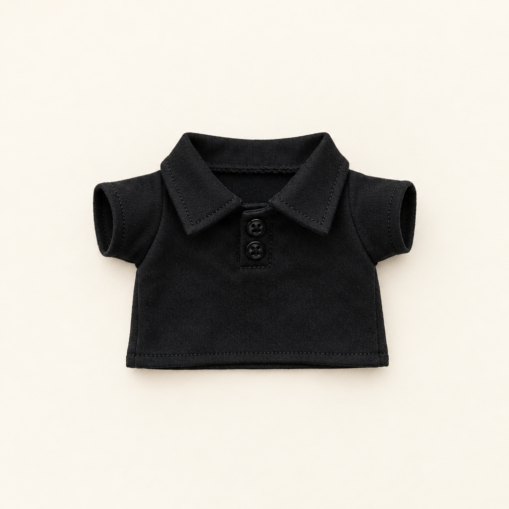 Teddy Polo Shirt – Black – for 30cm Plush