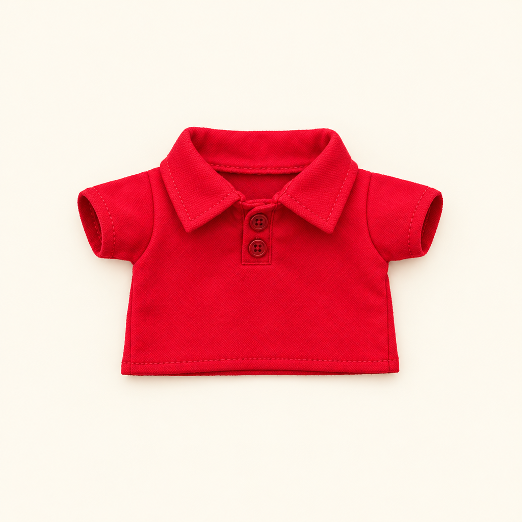 Teddy Polo Shirt – Red – for 30cm Plush