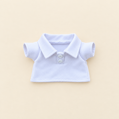 Teddy Polo Shirt – White – for 30cm Plush