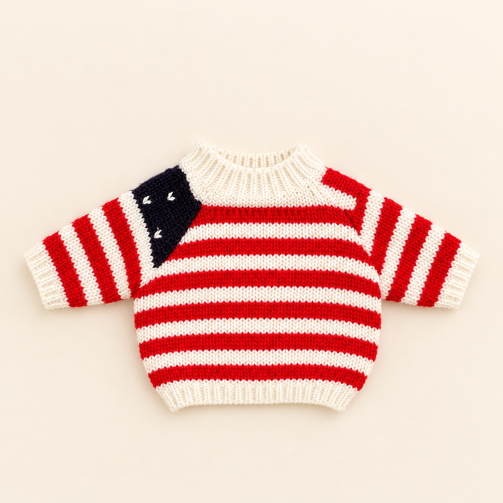 Teddy Striped Sweater – Red Stripe – for 30cm Plush