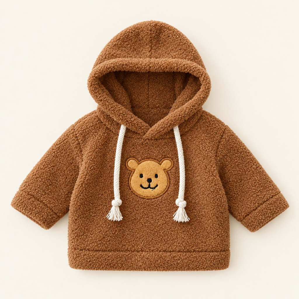 Teddy Pullover Hoodie – Brown – for 30cm Plush