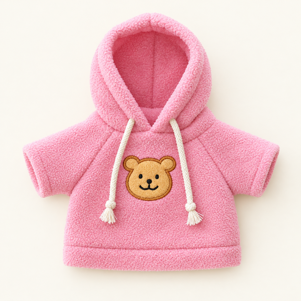 Teddy Pullover Hoodie – Pink – for 30cm Plush