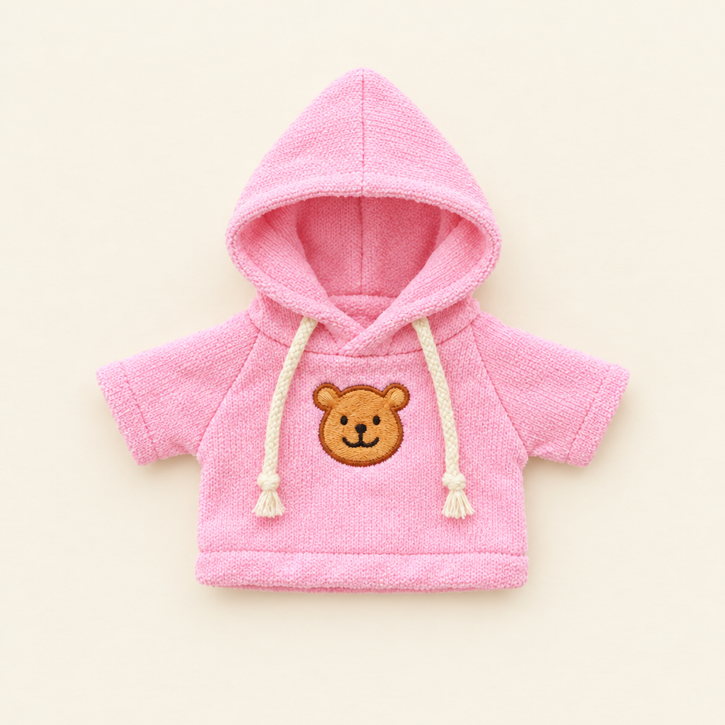 Teddy Sweater & Hoodie – Pink Bear Hoodie – for 30cm Plush