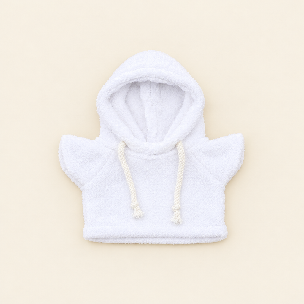 Teddy Hooded Sweatshirt – White – for 30cm Plush