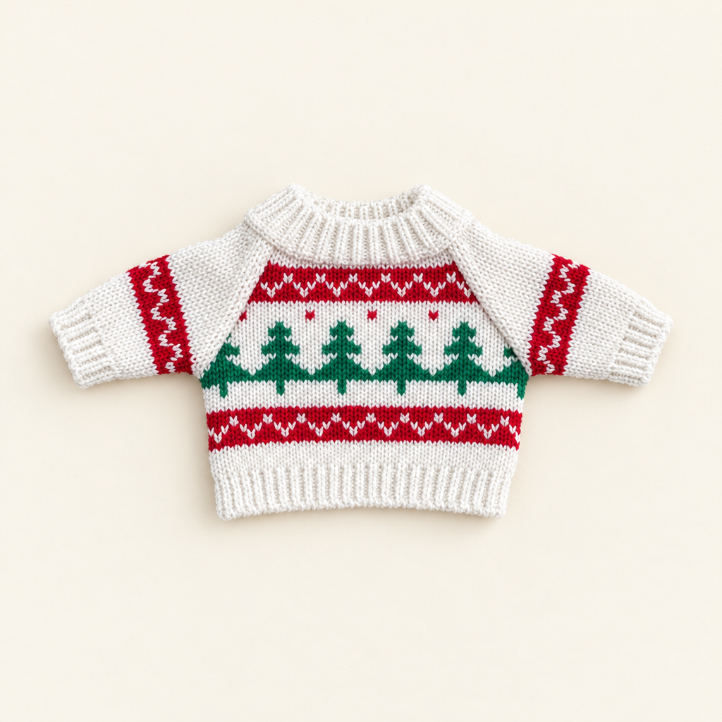 Teddy Christmas Sweater – Tree Fair Isle – for 30cm Plush