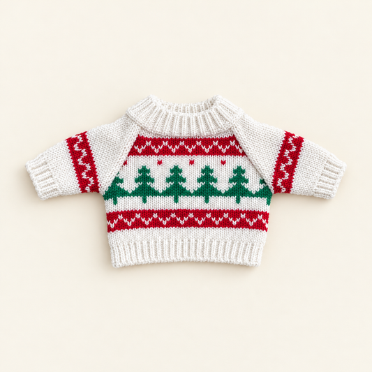Teddy Christmas Sweater – Tree Fair Isle – for 30cm Plush