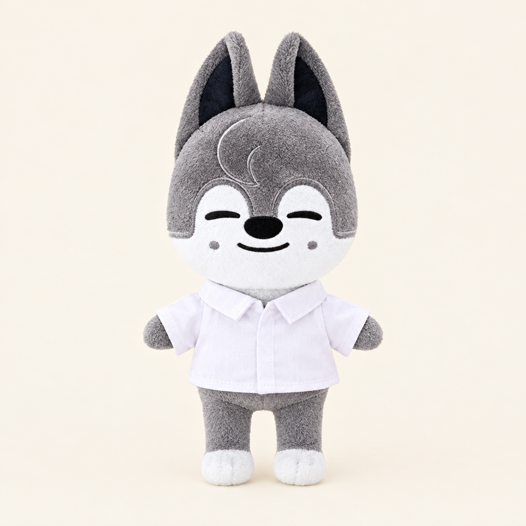 20cm Plush Dressing - Collared Shirt - White