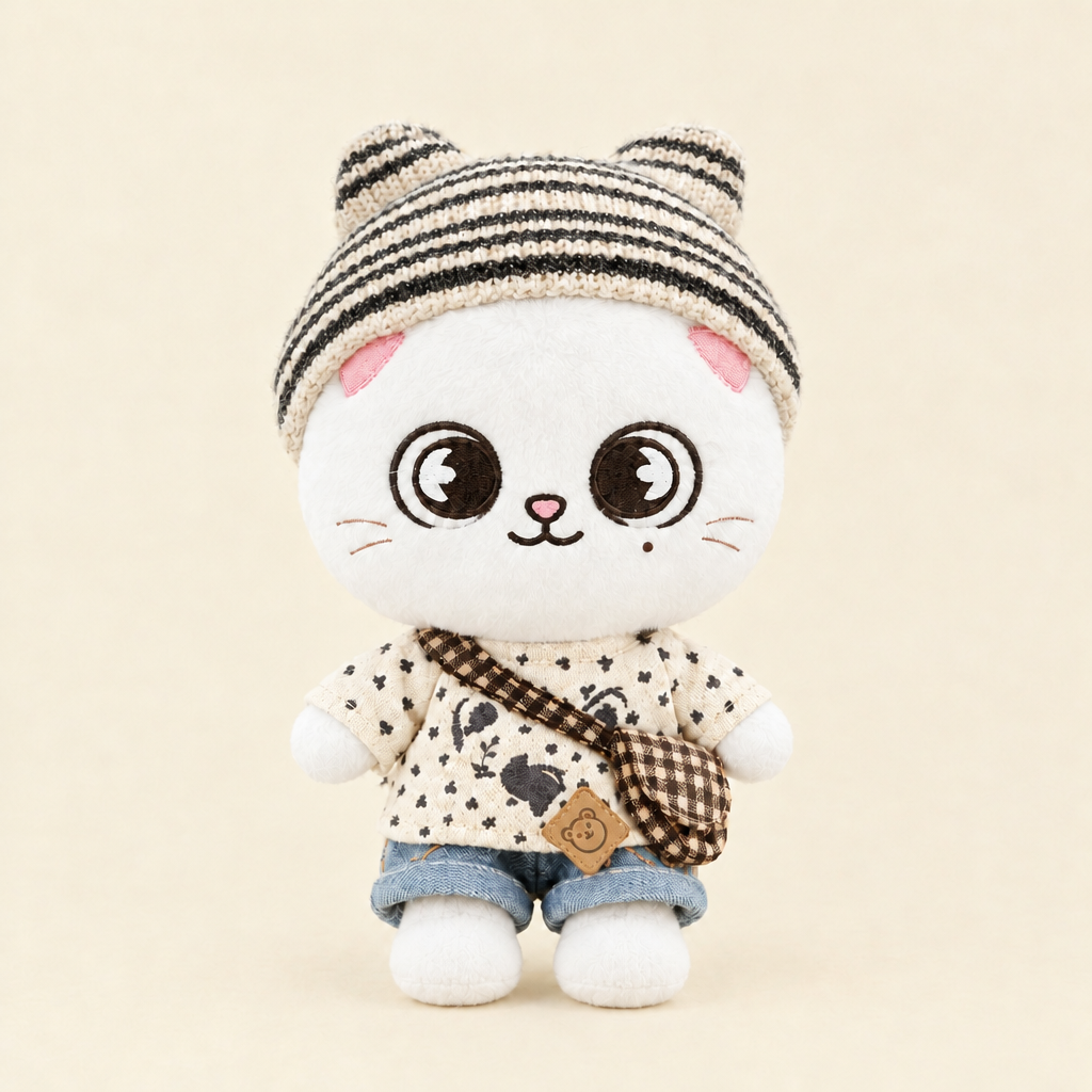 10cm Plush Dressing - Sweet Outfit Set - Beanie & Satchel