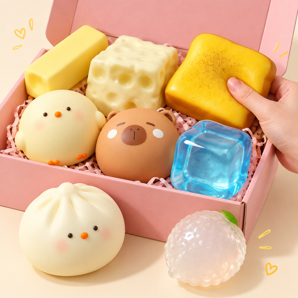 Mega Mystery Squishy Pack: 8 squishies in a gift box